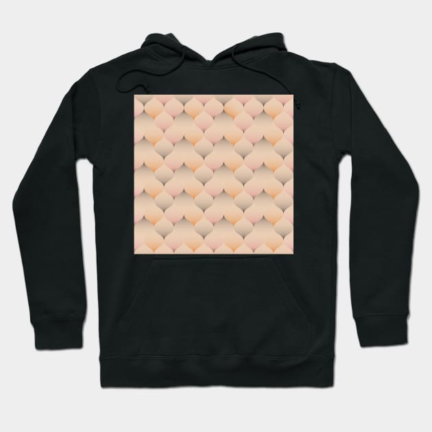 60s Retro vibes pattern in warm peach and grey Hoodie by IngaDesign